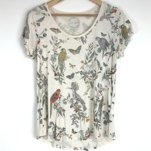 Lucky Brand Tee | Birds & Butterflies Graphic